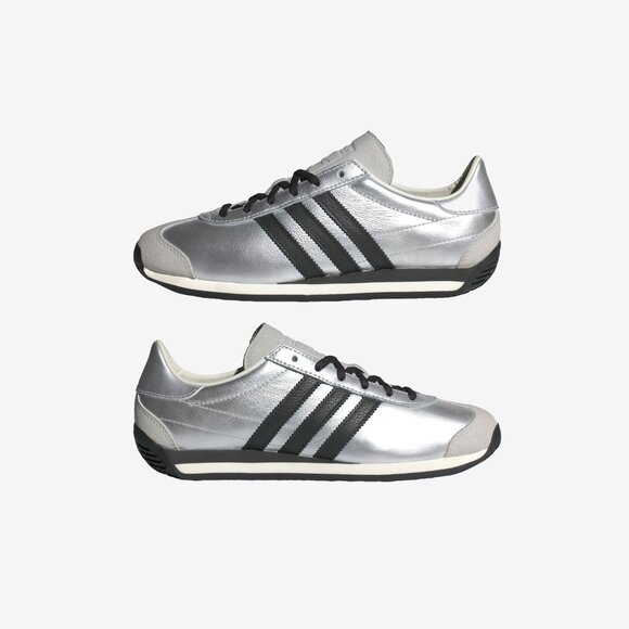 Adidas Originals Women's Silver Metallic Black Country OG Sneakers JH6337 - Picture 7 of 7